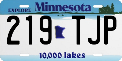 MN license plate 219TJP