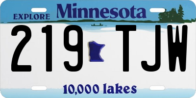 MN license plate 219TJW
