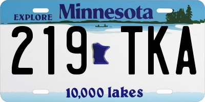 MN license plate 219TKA