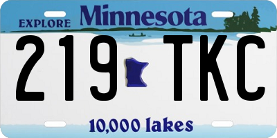 MN license plate 219TKC