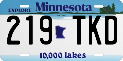 MN license plate 219TKD