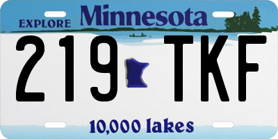 MN license plate 219TKF