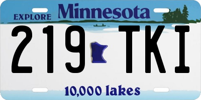 MN license plate 219TKI