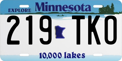 MN license plate 219TKO