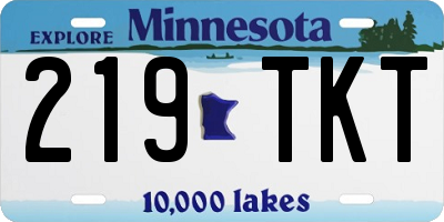 MN license plate 219TKT