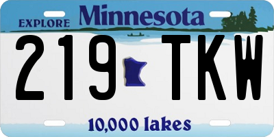 MN license plate 219TKW