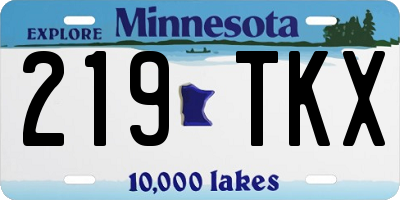 MN license plate 219TKX