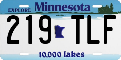 MN license plate 219TLF