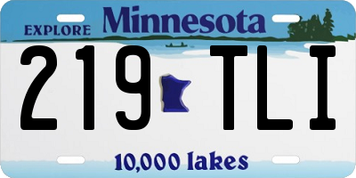 MN license plate 219TLI