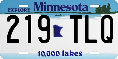 MN license plate 219TLQ