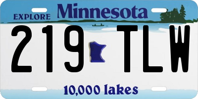MN license plate 219TLW
