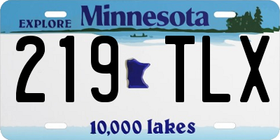 MN license plate 219TLX