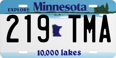 MN license plate 219TMA