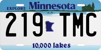 MN license plate 219TMC