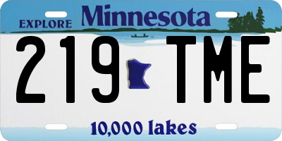 MN license plate 219TME