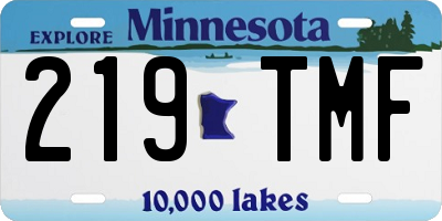 MN license plate 219TMF