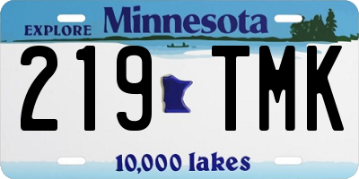 MN license plate 219TMK