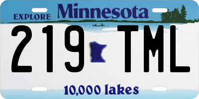 MN license plate 219TML