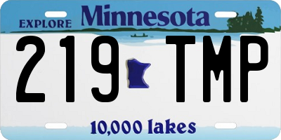 MN license plate 219TMP