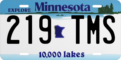 MN license plate 219TMS