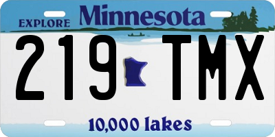 MN license plate 219TMX