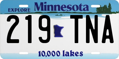 MN license plate 219TNA