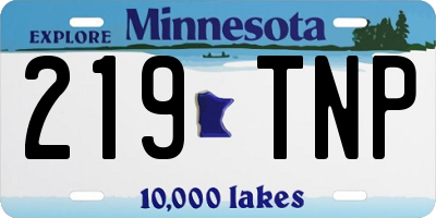 MN license plate 219TNP