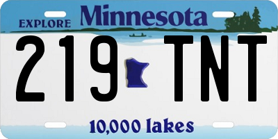 MN license plate 219TNT
