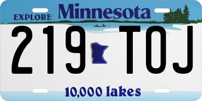 MN license plate 219TOJ