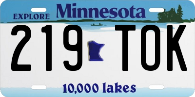 MN license plate 219TOK