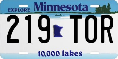 MN license plate 219TOR