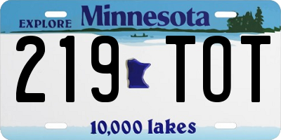MN license plate 219TOT