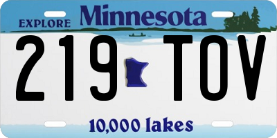 MN license plate 219TOV