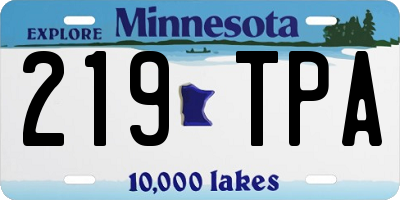 MN license plate 219TPA