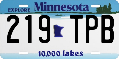 MN license plate 219TPB