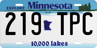 MN license plate 219TPC