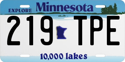 MN license plate 219TPE