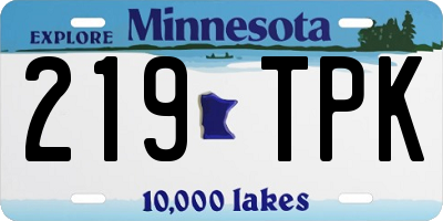 MN license plate 219TPK