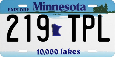 MN license plate 219TPL