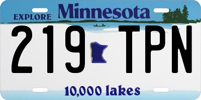 MN license plate 219TPN