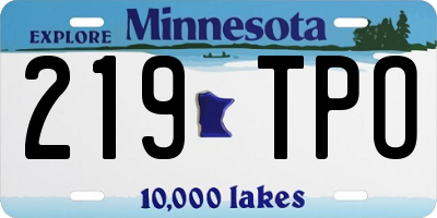 MN license plate 219TPO