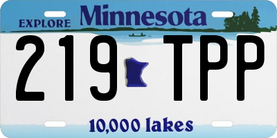 MN license plate 219TPP