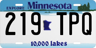 MN license plate 219TPQ