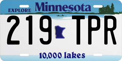 MN license plate 219TPR
