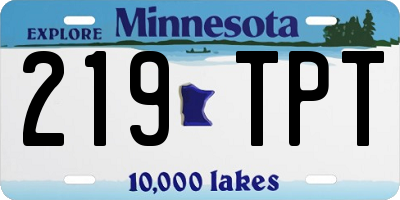 MN license plate 219TPT