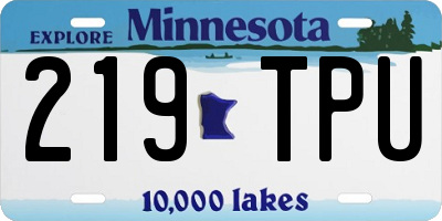 MN license plate 219TPU