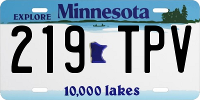 MN license plate 219TPV