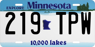 MN license plate 219TPW