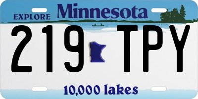 MN license plate 219TPY