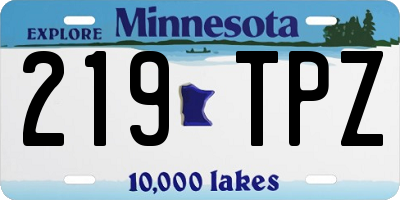 MN license plate 219TPZ